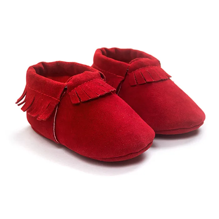 red baby moccasins