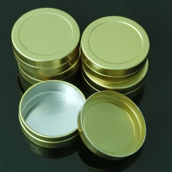 

5ps 20g Aluminum Cosmetic Jars Powder & Pill Travel Portable Jar Cream Empty Refillable Container For Cosmetics Golden Silver