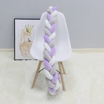 Long knotted braid pillow new nordic style woven long knot ball baby bed bumper newborns crib room decorative pillows kids stuff - Color: E-3M