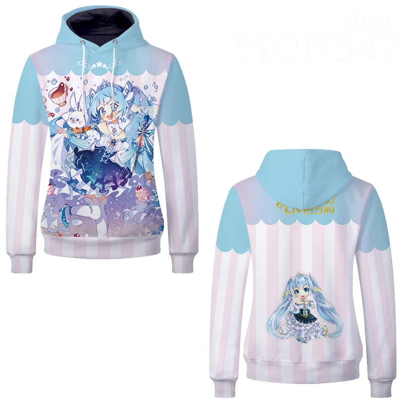 Hatsune Miku кагамине Рин Лен Снежный Мику пуловер с капюшоном Толстовка куртка косплей костюм мужской женский свитер модная уличная одежда