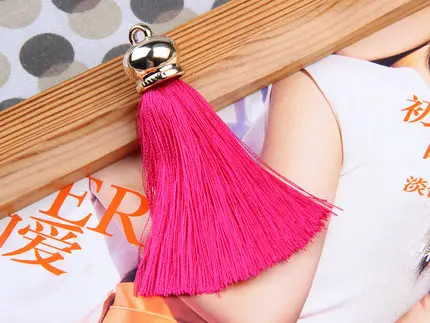 DIY ручной работы Серебряная шапка Южная Корея вискоза кисточкой чемодан телефон брелок аксессуары ледяная кисточка - Цвет: see picture