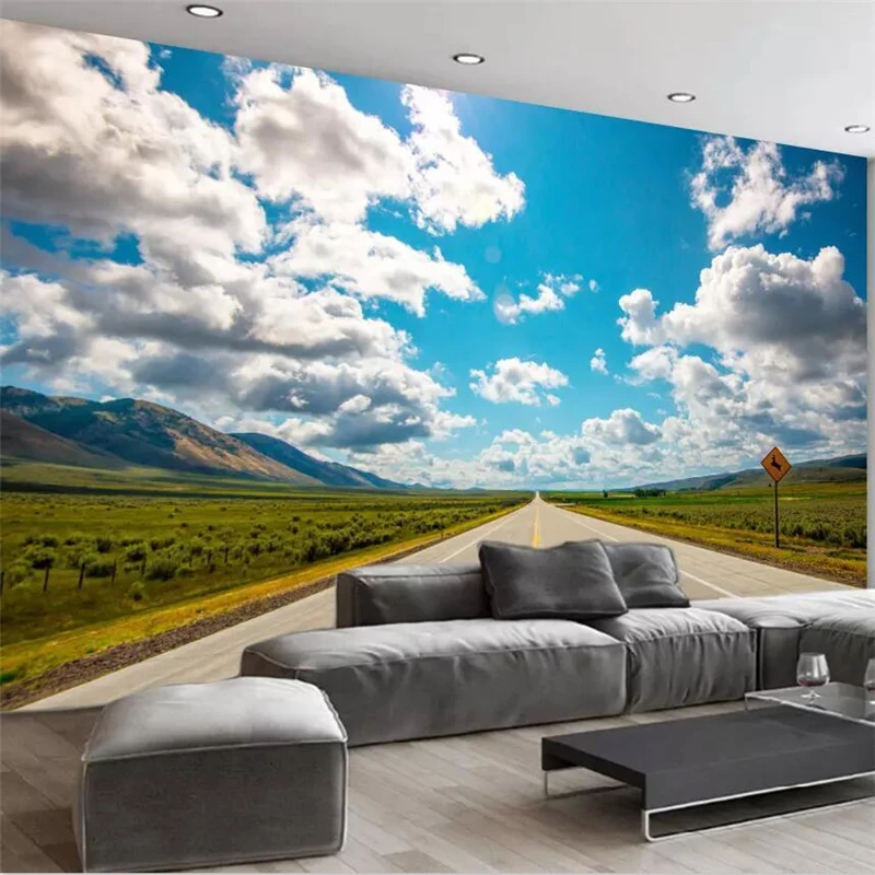 Фотообои beibehang 3D мечты Красивая пустыня дорога скала Каньон фотообои для