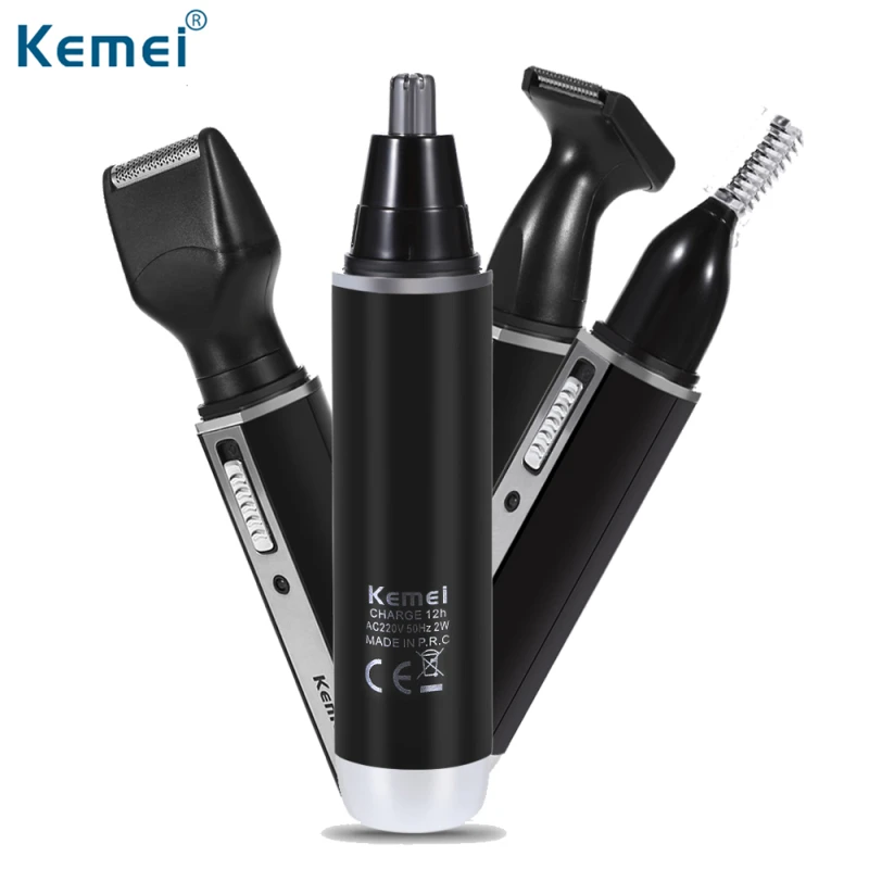 Kemei KM 6630 4 в 1 триммер для носа и ушей перезаряжаемый электрический ухо