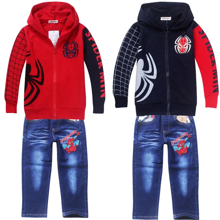 New Baby Kids Boy's Spiderman Outfits Clothing Sets Spider man Hoodies