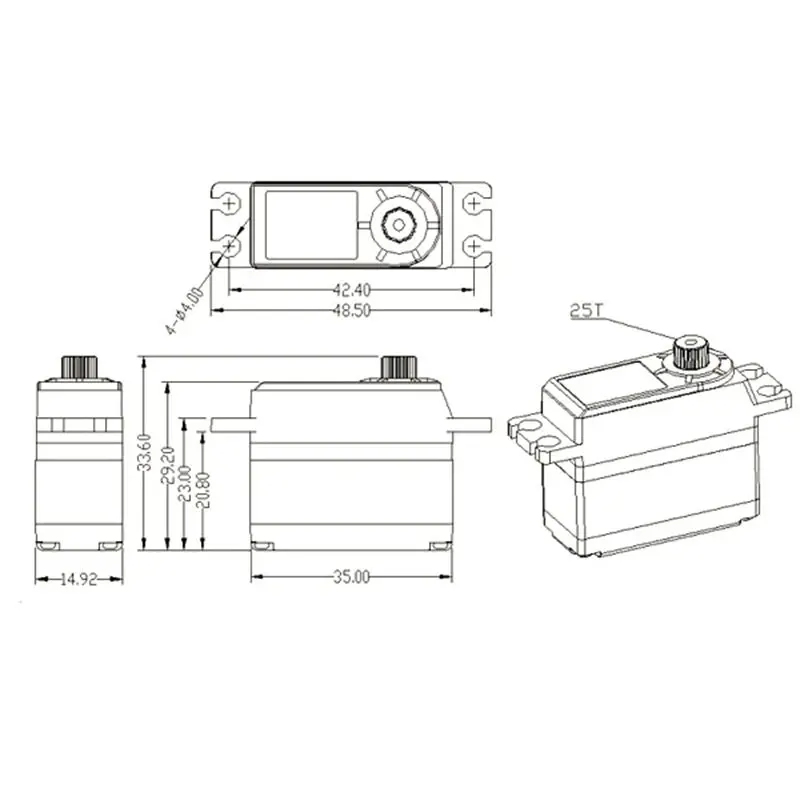 KINGMAX CLS2845H 28g 4.5kg.cm цифровые металлические шестерни мини сервопривод для RC 450 500 Вертолет хвост