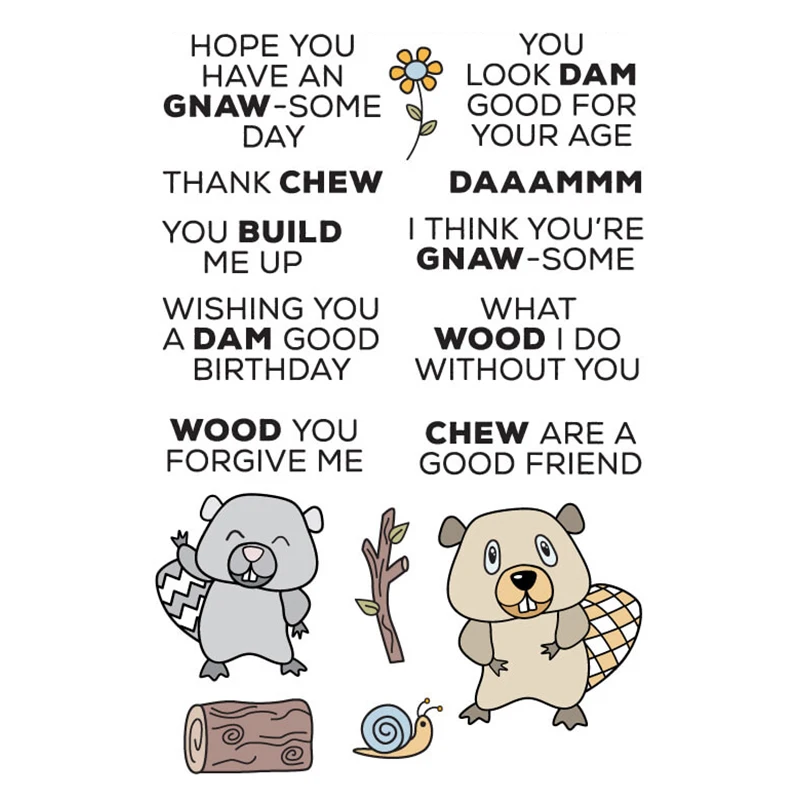 H005Beau-and-Beatrice-Beaver-Animal-House-Clear-Stamps-Technique-Tuesday11 x 16