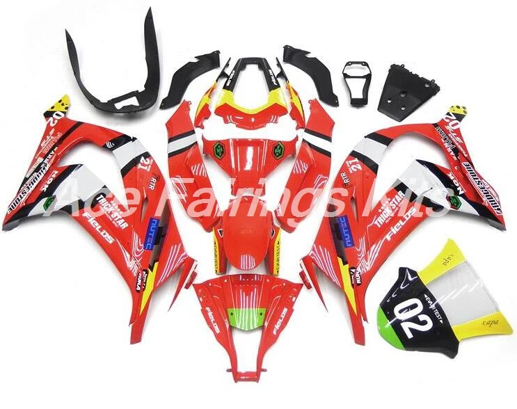Литья под давлением) ABS полный комплект обтекателя, пригодный для Kawasaki Ninja ZX-10R ZX10R 2011- 11 12 13 14 15 Обтекатели крутые на заказ Красные