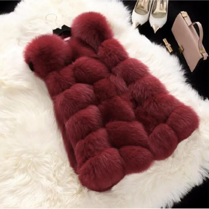Noble Chaud gris vert Mode bourgogne Poches Chaude La Mince Plus rose bleu ardoisé 9 Manteau Couleurs New S Gilet De Blanc Longue noir Faux 4xl Bleu Imitation Renard 2019 Taille marine Fourrure Hiver Royal qFRwfSU