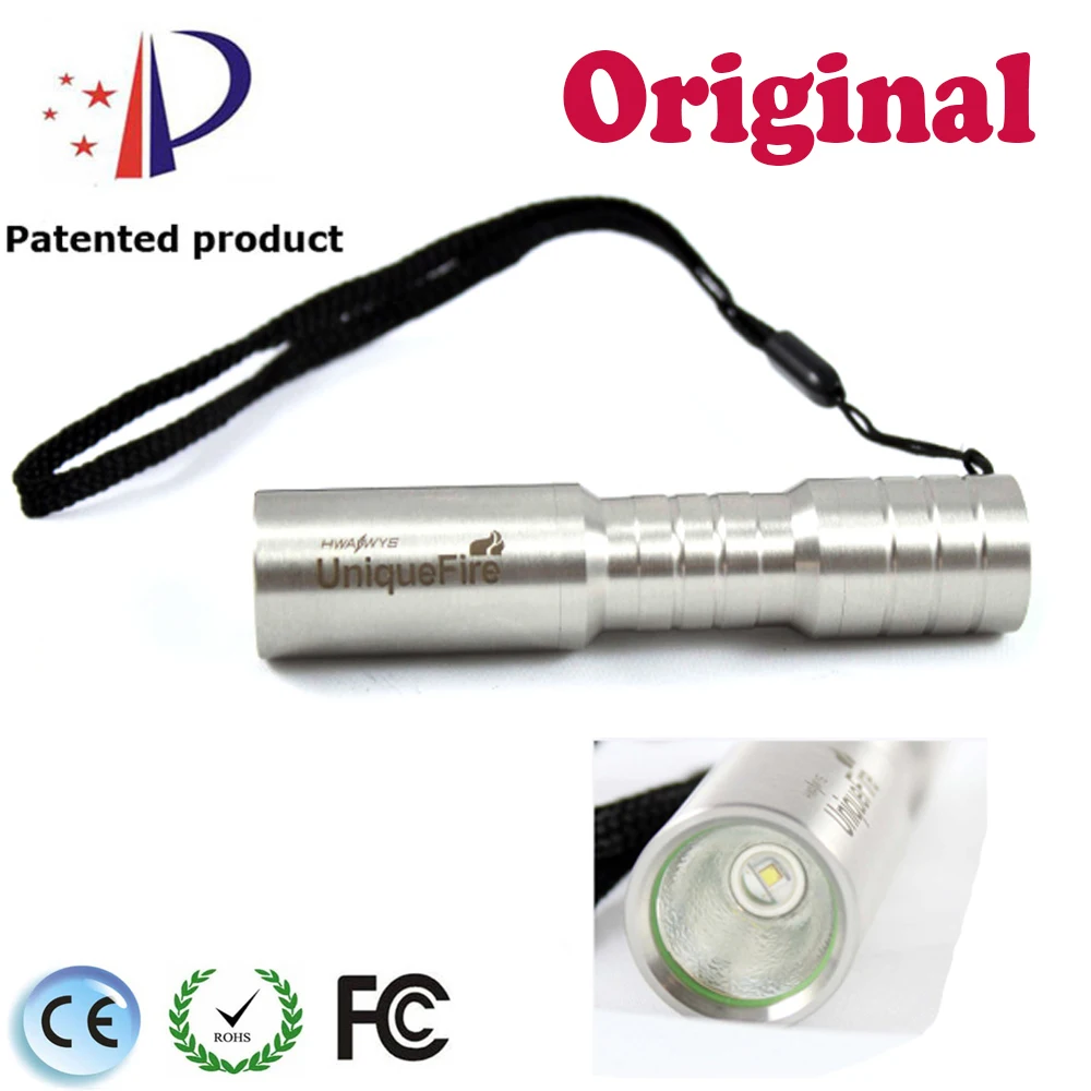 

Uniquefire UF-C3 Q5 Stainless Steel Tactical LED Coated Glass Lens Torches for 1*AA/1*14500 Rechargeable Battery Shockproof