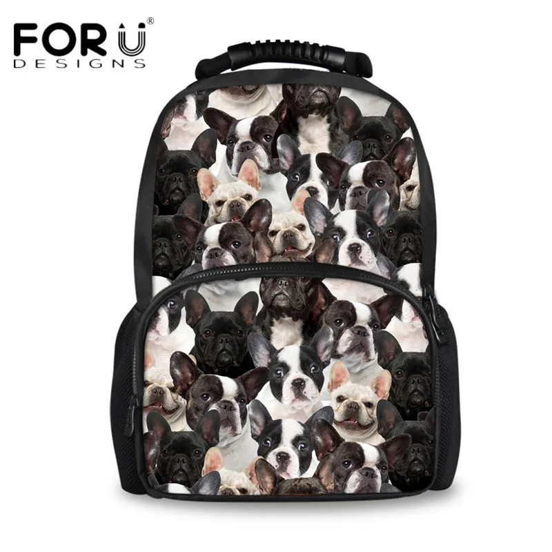 FORUDESIGNS/милые животные, мопс, собака, пазл, фетровые рюкзаки для мужчин, Mochilas, дизайнерский подростковый школьный рюкзак для мальчиков, рюкзак для путешествий, ноутбука