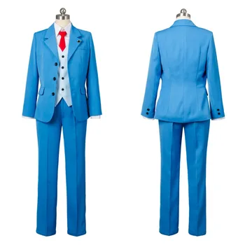 

Gyakuten Saiban Phoenix Wright Ace Attorney Cosplay Costume Ryuichi Naruhodo Blue Adult Cosplay Costume Tie Halloween Carnival