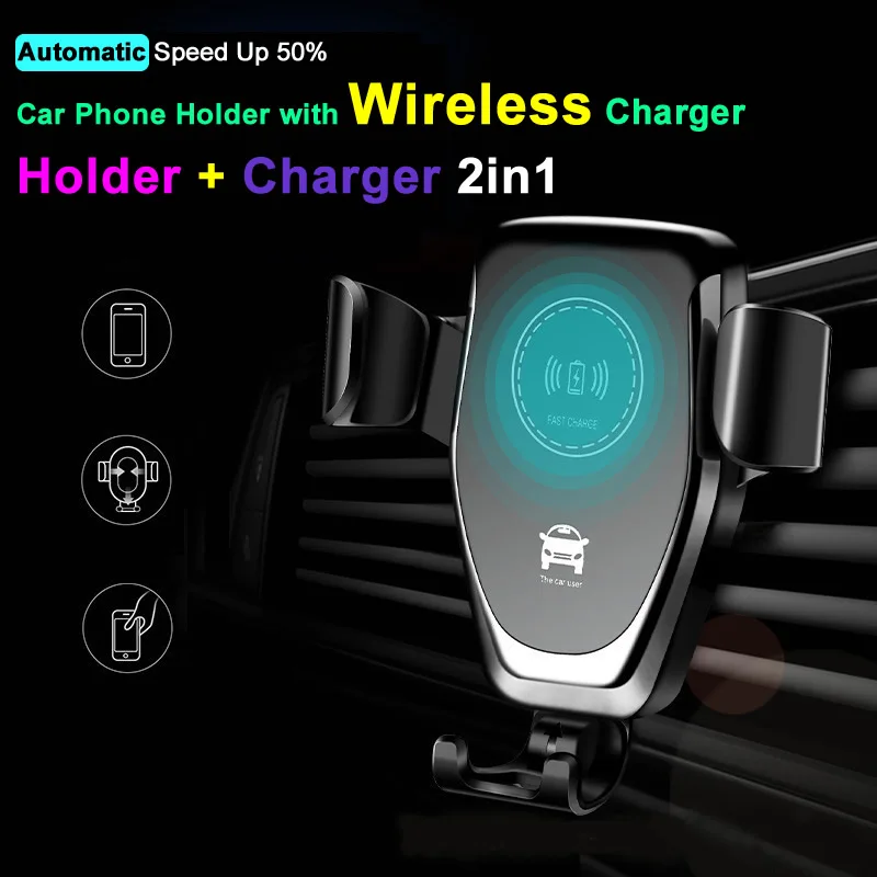 QC3.0 ци автомобиль Беспроводной Зарядное устройство для iPhone X XR Xs Max samsung S10 S9 Intelligent Fast Wirless зарядки Автомобильный держатель телефона