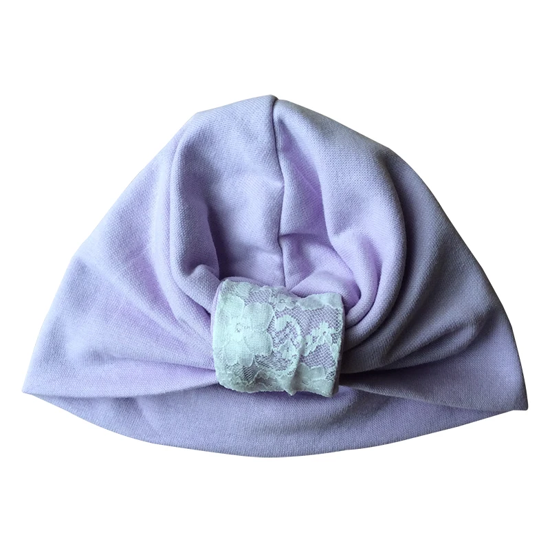 light purple Детская шапка, хлопковый кружевной лоскутный головной убор в индийском стиле для маленьких девочек, Весенняя детская шапка, Детские аксессуары - Цвет: light purple