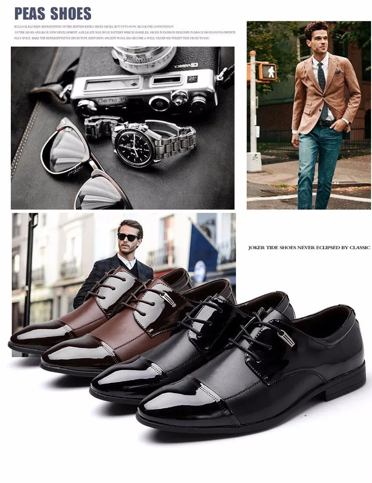 Miubu Демисезонный Для мужчин Кожаные модельные туфли Обувь модные британские Повседневное мужские свадебные туфли на плоской подошве обуви