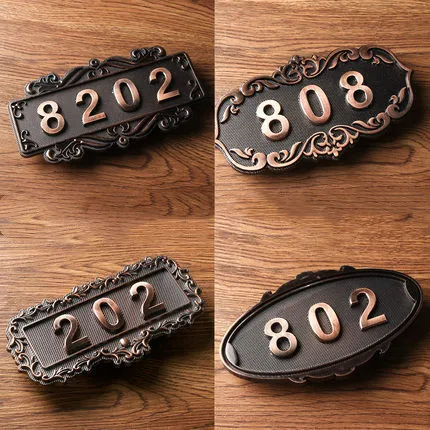 

Acrylic antique copper relief number of modern house Hotel Home door number outdoor address plate Number of home address sign