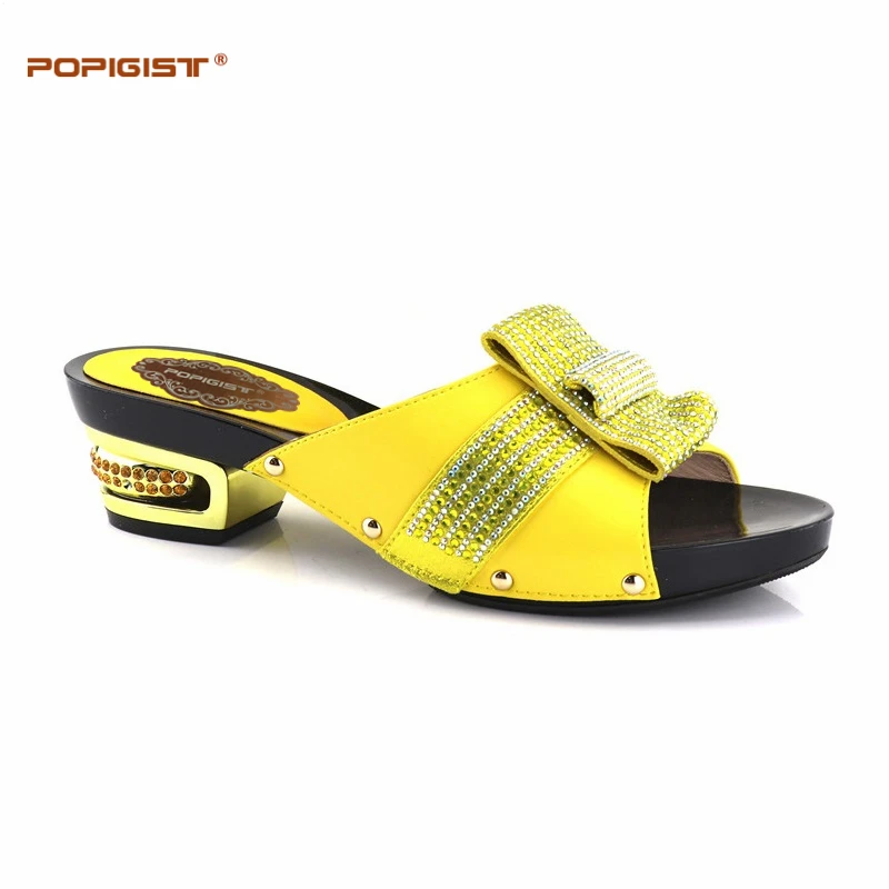 2019 Pumps 5.3cm Comfortable Yellow Wedding Italy Shoes Nigerian Shoes