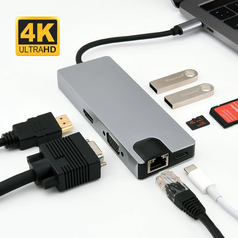 

Converter type-c to hdmi vga network card converter type c hdmi multi-port docking station for laptops with TYPE-C interface