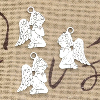 

6pcs Charms Pray Angle 24x17mm Antique Tibetan Bronze Pendant Findings Accessories DIY Vintage Choker Handmade Jewelry