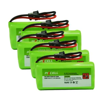 

5Pcs 2.4v 800mAh Rechargeable Cordless Phone 0053 Telephone batteries AAA for pk-0053 Uniden BT-1008, BT1021