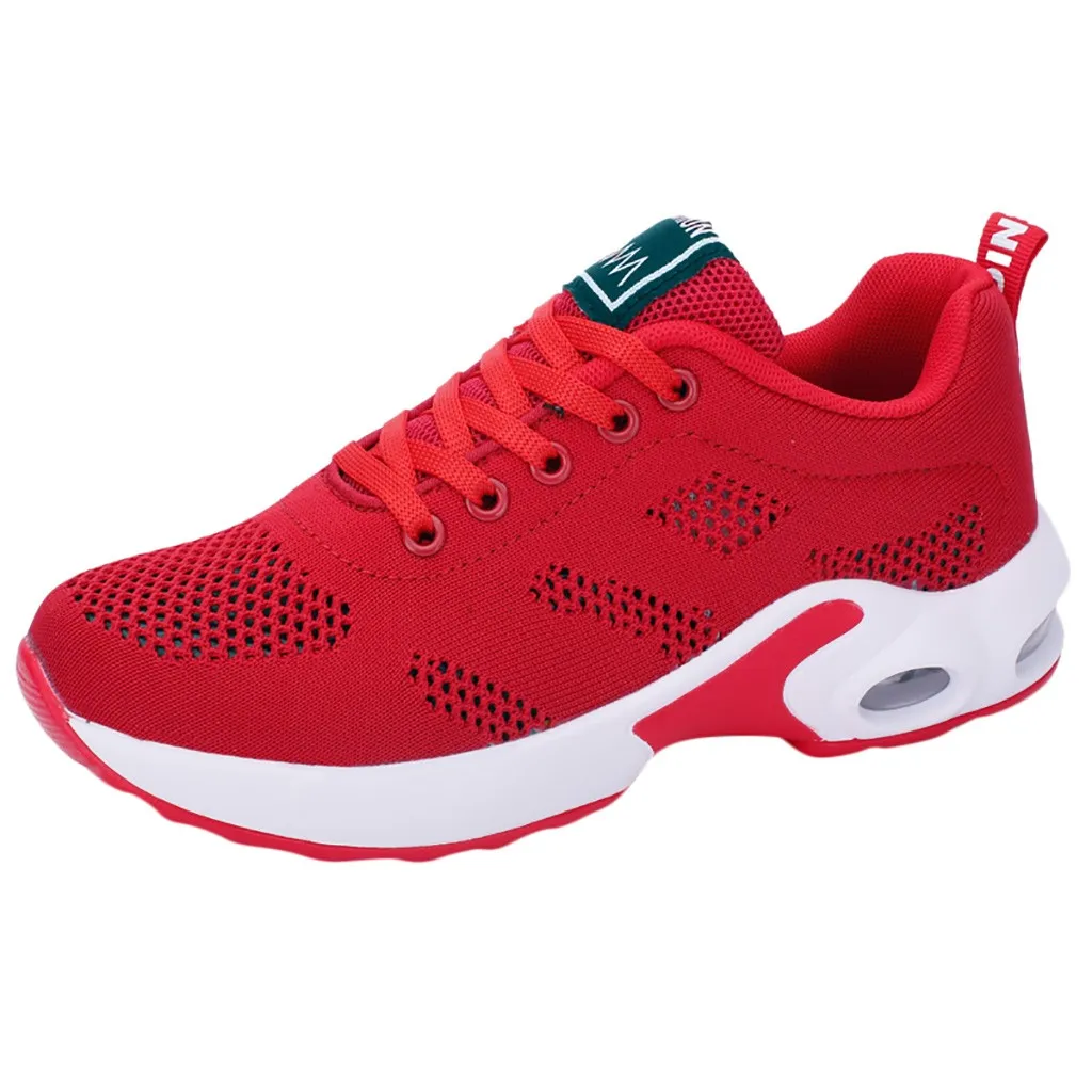 Большие размеры; женские кроссовки на платформе; сетчатые спортивные кроссовки для фитнеса; повседневные туфли студенческие Кроссовки для бега; zapatos de mujer;# G35 - Цвет: Красный