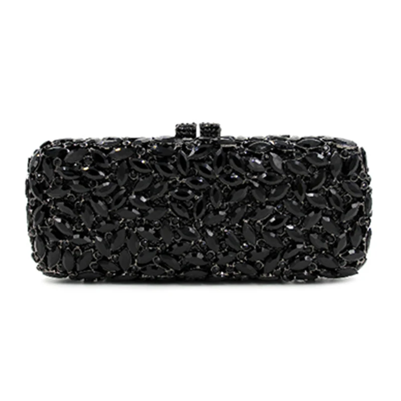 Cristal de Luxo Mulher Noite Bolsa Preto Embreagem Moda Feminina Strass Clutches Festa Jantar Senhoras