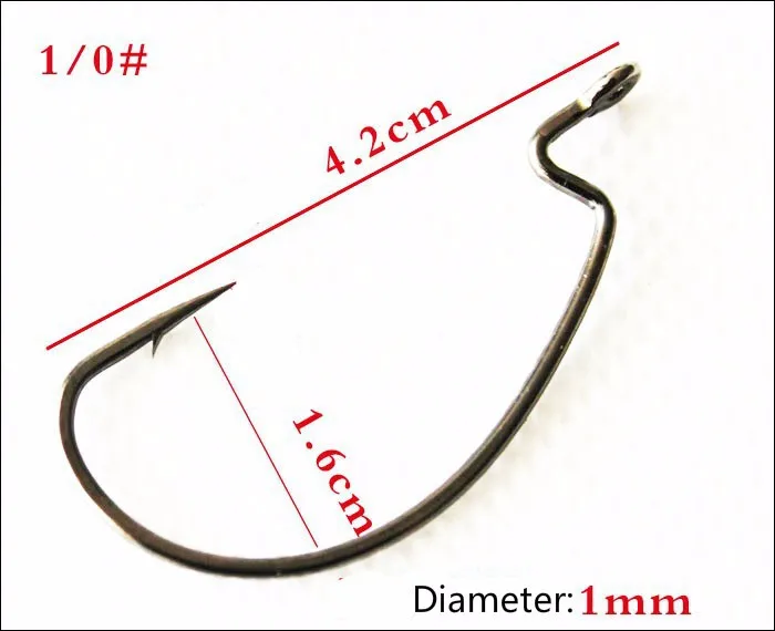 3 упаковки/лот из высокоуглеродистой стали, широкий крючок для живота, мягкие приманки, колючий свинец, острый крючок, червь, Смещенный крючок для приманки, черный крючок для рыбы