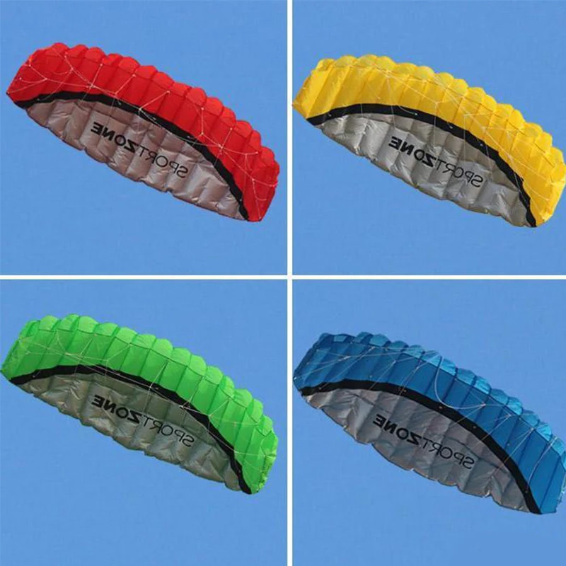 

2.5m/8ft Dual Line Power Stunt kite Parafoil Parachute Beach Surfing Sport With Flying Line 4 Colors Outdoor Toys