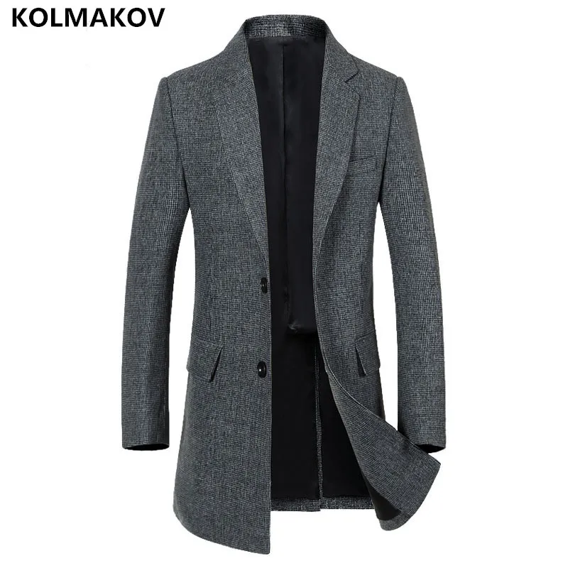 

2018 New Men's Fashion Trench Coat Woolen Jacket Trend Windbreaker Homme Male Overcoat Masculino Autumn Winter Outwear Men 3XL