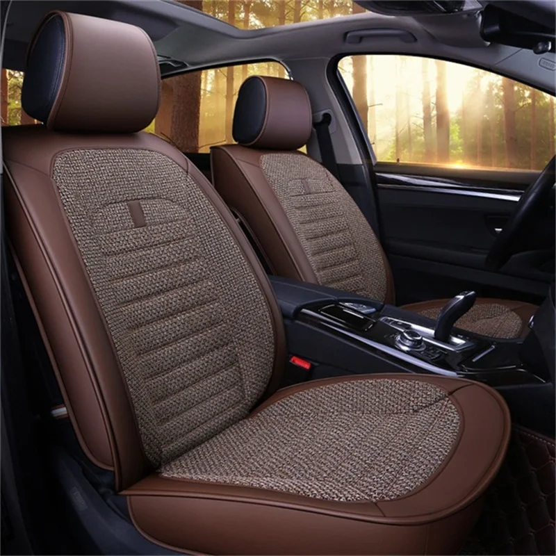 

Universal pu leather linen car seat cover for Kia morning picanto rio cerato soul seed optima stinger