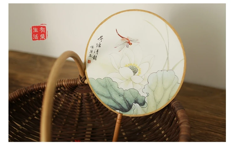 Ретро ручной круглый вентилятор ремесло подарки Hanfu танцевальный веер женский неоклассический стиль свадебное украшение ручной работы подарок
