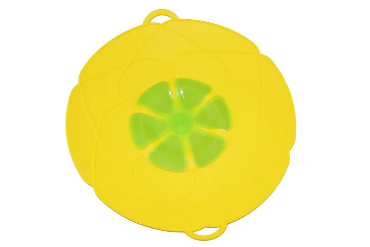 Cooking 3D Flower Silicone Lid Spill Stopper Anti-overflow splash Silicone Cover For Pot Pan Eco-Friendly Kitchen Tools 10" - Цвет: Цвет: желтый