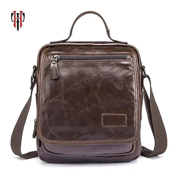 

TIANHOO men's bags of genuine leather vintage style handle bags 2018 summer famous brand crossbody messenger male totes