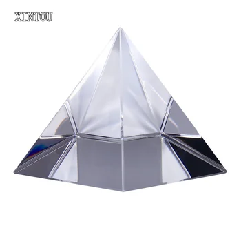 

3D Crystal Egypt Pyramid Prism Paperweight Clear K9 Glass Energy Healing Egyptian Pyramids for Prosperity Feng Shui Home Decor