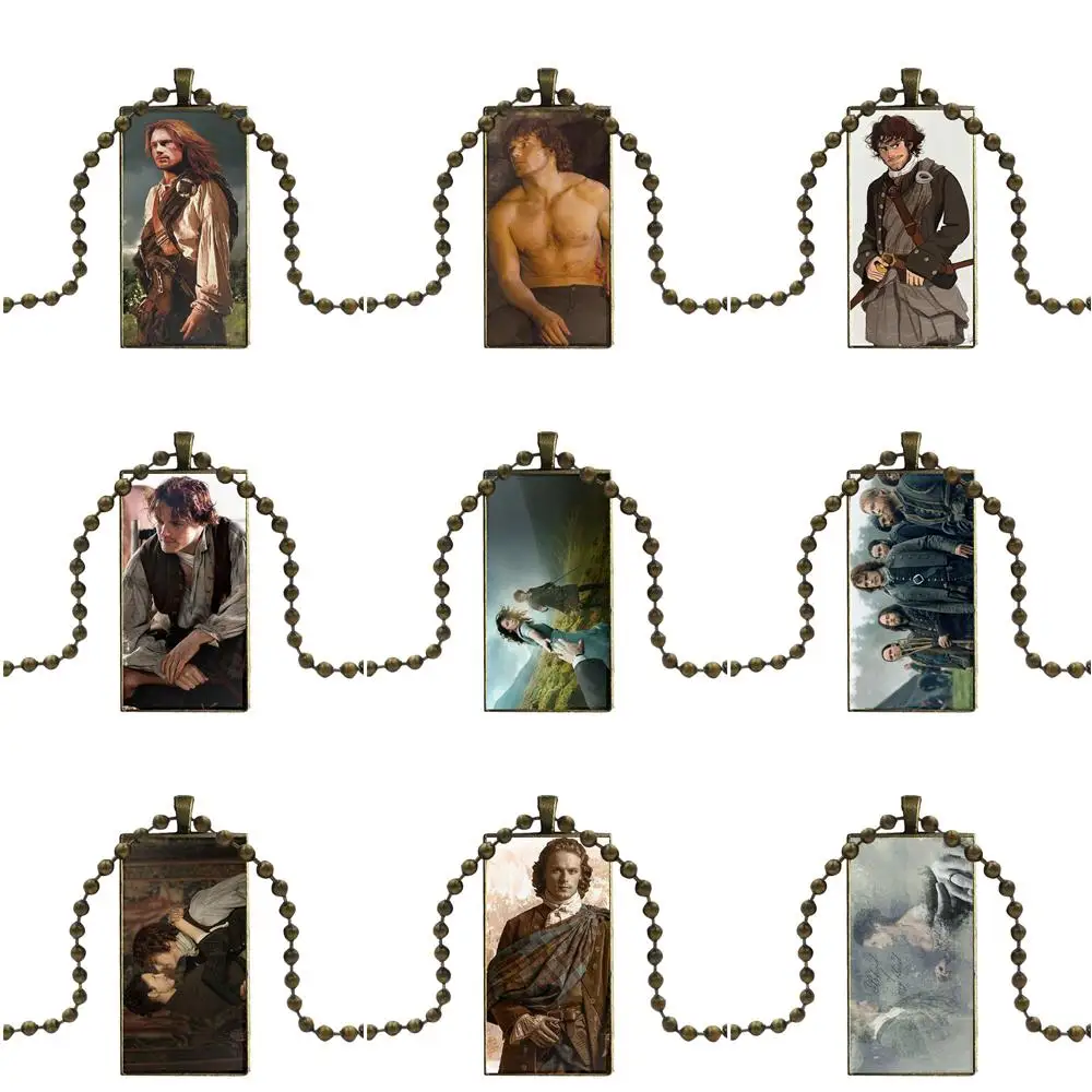 

Brand Bronze Color Jewelry Fashion Statement Necklace Glass Necklaces Pendants For Women Girl Gift Jamie Fraser Outlander Starz