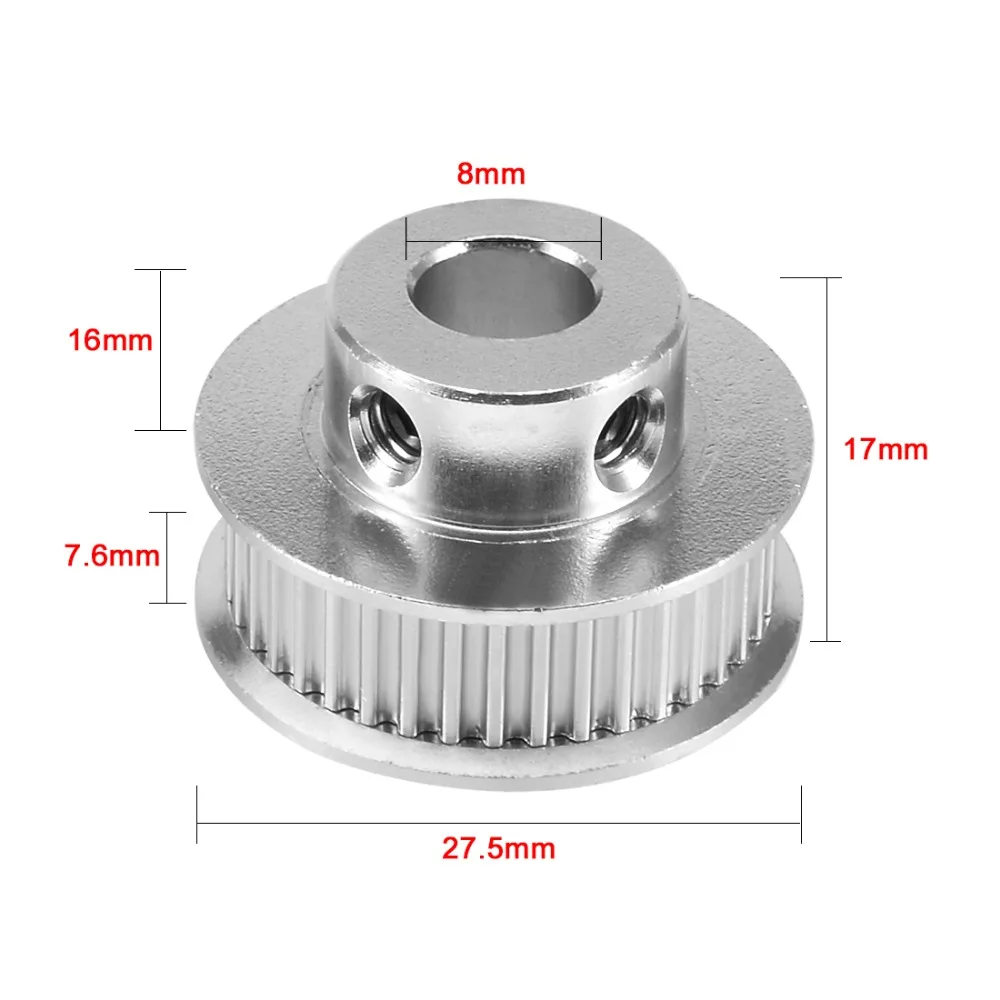 

Aluminum GT2 40 Teeth 8mm Bore Timing Belt Pulley Flange Synchronous Wheel for 3D Printer Power Transmission