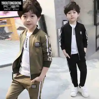 

2019 High Quality Kids Clothing Sets Boys Spring Outerwear Boys Jackets Pants 2pcs Children Clothing Set 4-13Y Boys Clothes Set