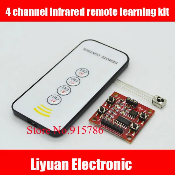 

3pcs 4channel infrared remote learning kit / 4-way learning module + receiver + 4 key remote control / remote control panel