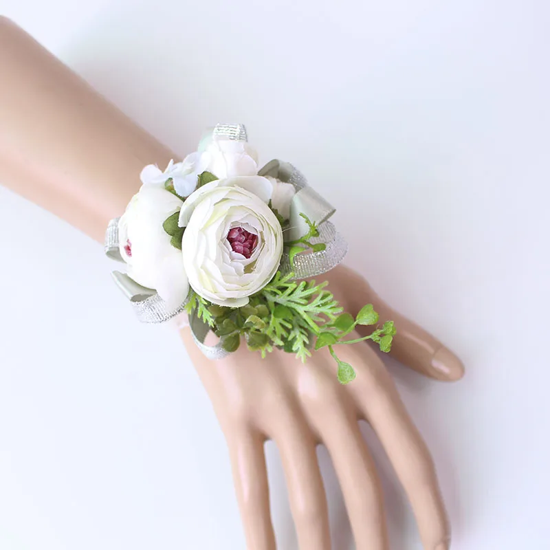 Wrist Corsage Bracelet wrist flowers artificial flowers rose  (14)