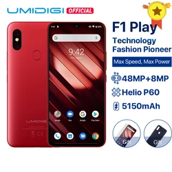 Перейти на Алиэкспресс и купить umidigi f1 play android 9.0 6gb ram 64gb rom 48mp+8mp+16mp cameras 5150mah 6.3дюйм. fhd+ helio p60 global version smartphone dual 4g