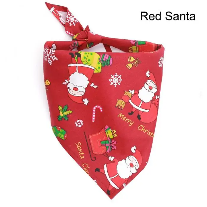 Рождество бандана для животных с принтом «Санта», красный зеленый шарф бандана для собак кошек ожерелье-воротник XHC88