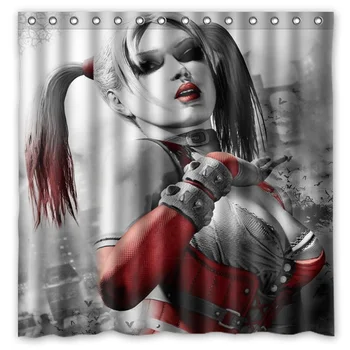 

Novelty Bathroom Products!Humorous Harley Quinn Printed Waterproof Polyester Shower Curtain/Bath Curtain( 180X180CM)