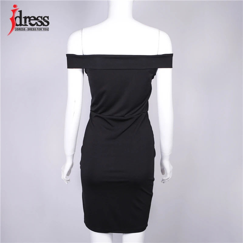 IDress Women Summer Dress 2019 Split Black Red Off Shoulder Backless Tunic Party Dress Sexy Robe Femme Bodycon Bandage Dress (6)