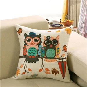 Модный квадратный диван, постельное белье, хлопковая наволочка, сова, мультяшный Кот, печатный рисунок, Современная подушка для сиденья - Цвет: Style15