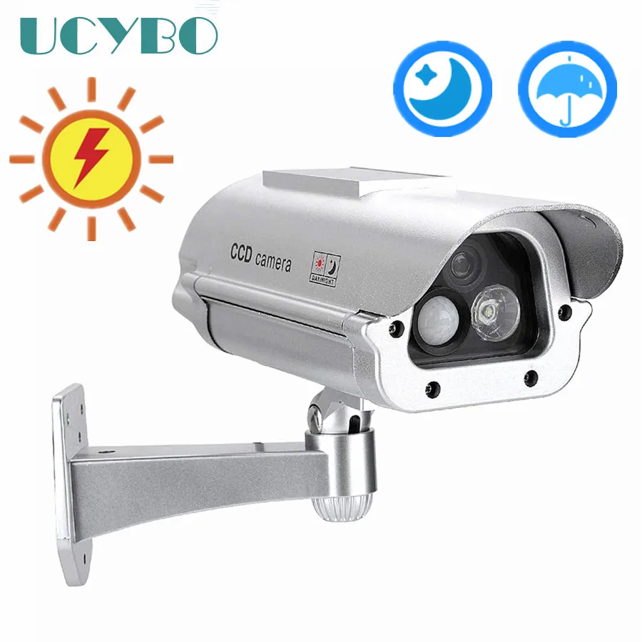 Fake Dummy Camera Solar Power IR LED Light Security Surveillance CCTV Outdoor