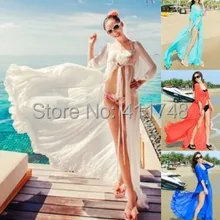 Летнее богемное шифоновое пикантные длинные пляжное платье женщина Макси белые летние Защита от солнца Платья для женщин Vestidos Oncinha бренди халат De Soiree Longue