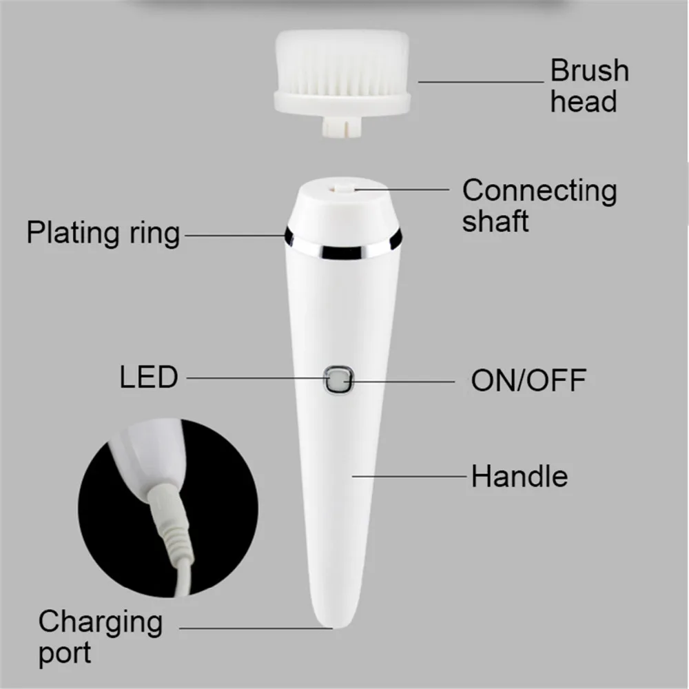 USB перезаряжаемая многофункциональная электрическая щетка для очищения лица, спа мини-Массажная щетка для ухода за кожей