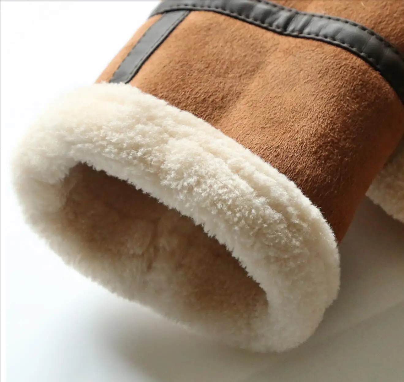 Women Faux Sheepskin Shearling Coat New Warm Suede Jacket Motorcycle Lamb Fur Coats Brown Leather Jacket AS30100