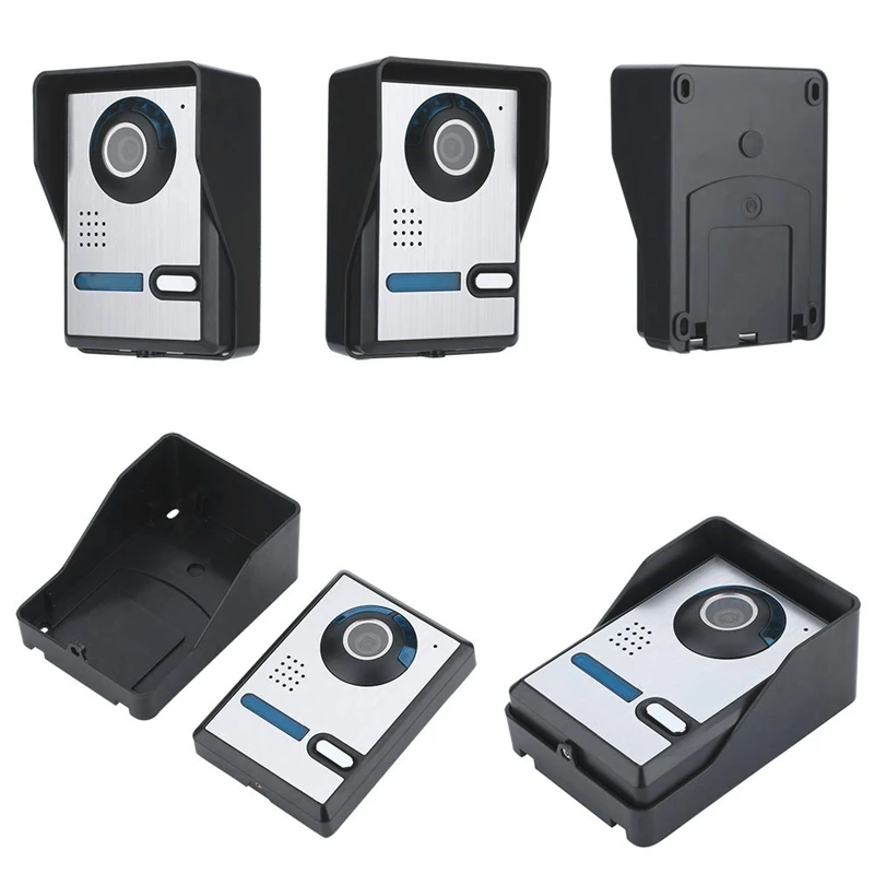 Mountainone 7-дюймовый Дисплей кабель камеры беспроводные видео телефон двери дверной звонок Инфракрасный непромокаемые Беспроводной приложение разблокировки внутренней Системы черный+ серебристого цвета из АБС-пластика