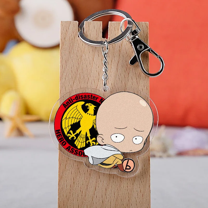 Аниме one Punch Man брелок мультфильм рисунок акриловое кольцо для ключей