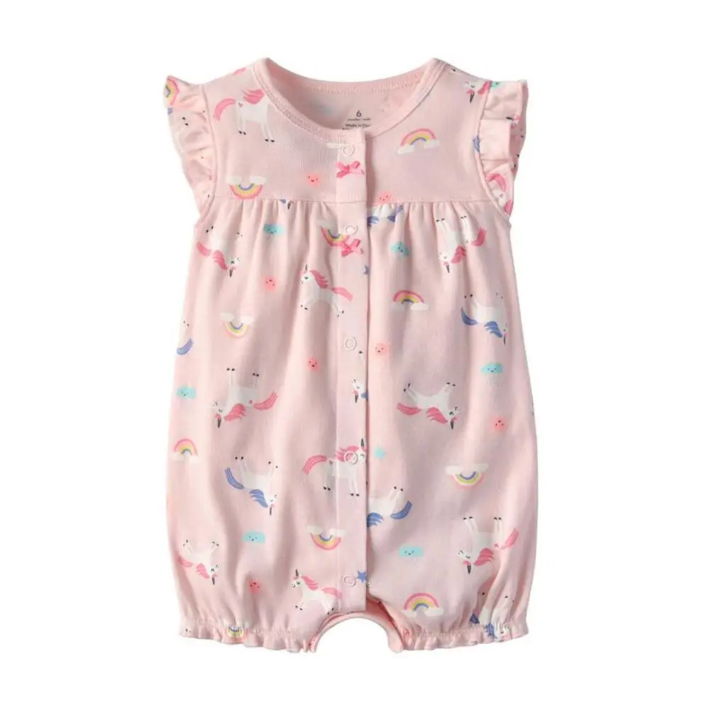 2019 Summer Baby Rompers Baby Girls Clothing 100% Cotton Newborn Baby Boy Clothes Infant Jumpsuits Short Sleeve Kids Clothes